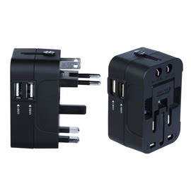 Emirates travel adapter, black .